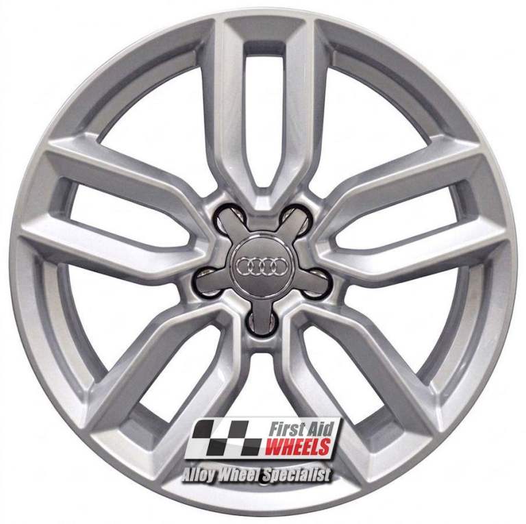R602S Swap AUDI A3 S3 8V 4X 18'' GENUINE 5 V SPOKE BRIGHT SILVER ALLOY WHEELS