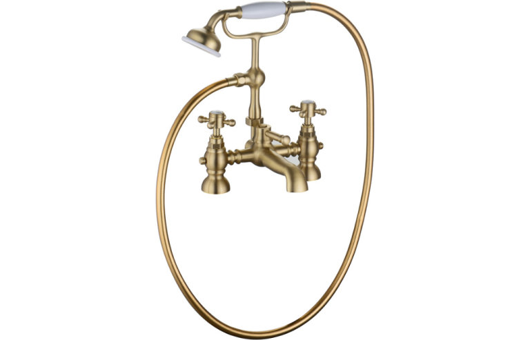 New Brushed Brass Bordon Bath/Shower Mixer & Shower Kit RRP £430 Our Price £280