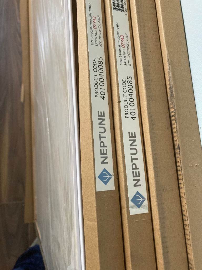 Lot 2 new Pergamon Neptune marble type 2400mm x 1000mm bathroom wetroom wall panel boards 