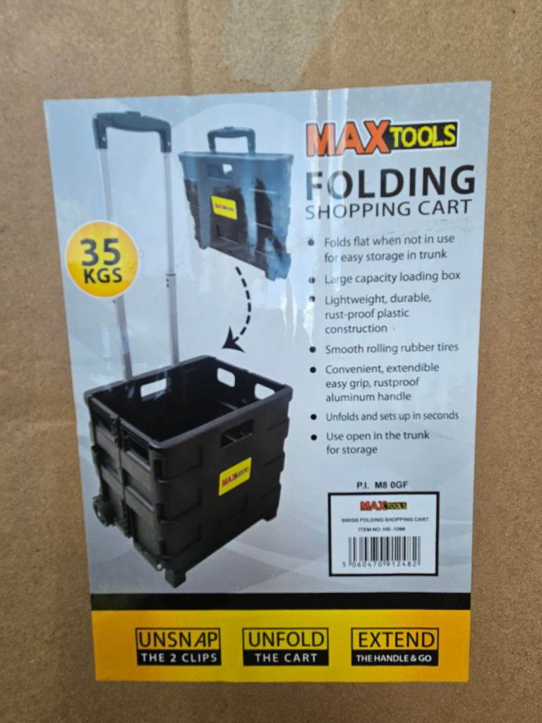 MAX Tools Folding Shopping Cart 