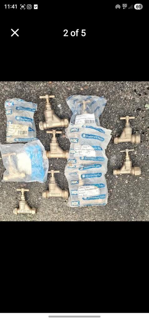 Brass Stop Valves 15mm – Brand New, Multiple Available