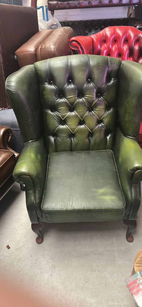 Vintage chesterfield wing chair 