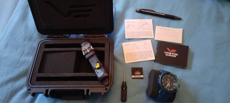 Vostok Europe Lunokhod 2 6S21-620E278 Blue Chronograph plus free VE pen gift
