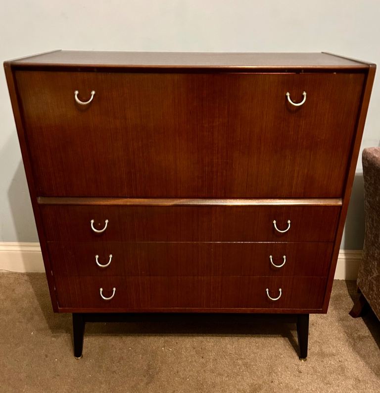 Early GPlan Tallboy Chest / Cabinet with working light 3 Drawers Librenza Tola   D326