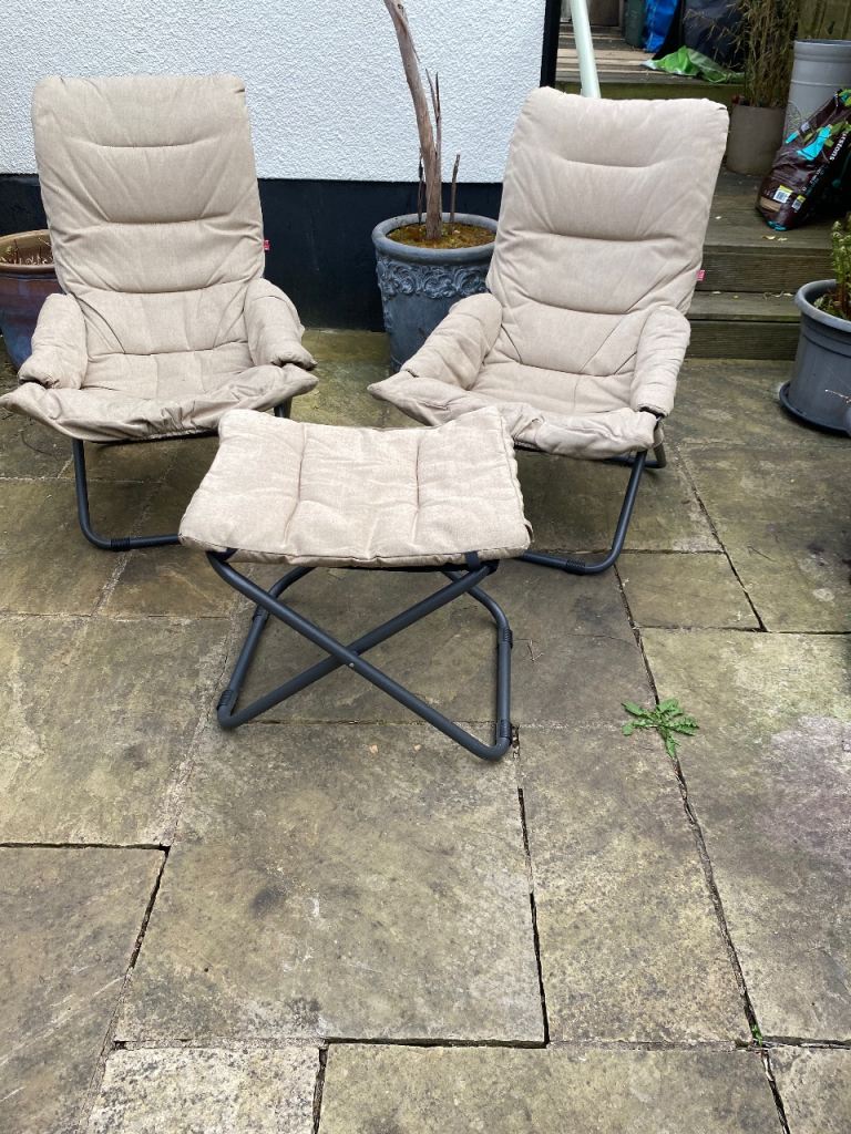 John Lewis garden chairs and footstool