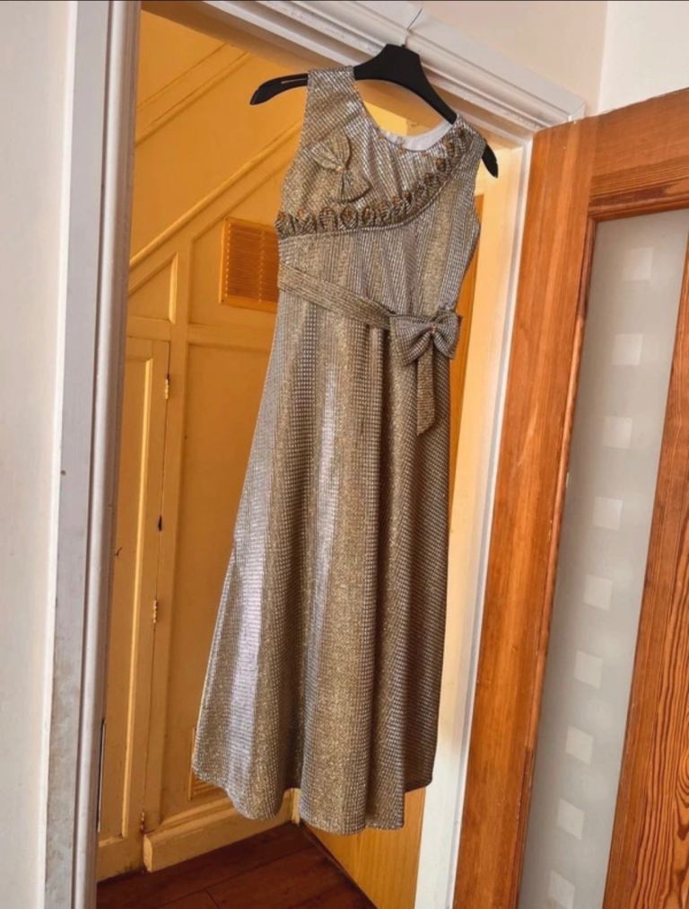Golden sparkly dress use ones for the party 