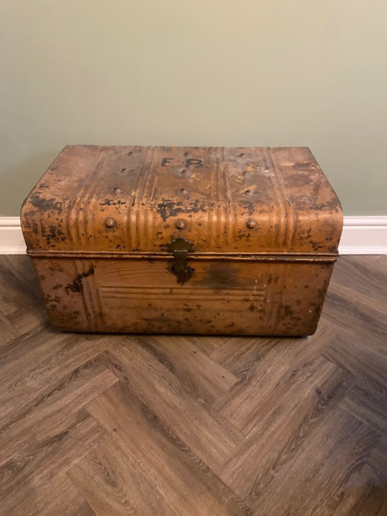 Vintage metal trunk