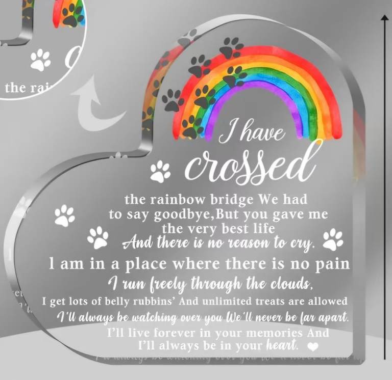 Pet glass memorial heart ornament 