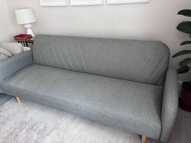 Grey Fabric Sofa Bed – Good Condition
