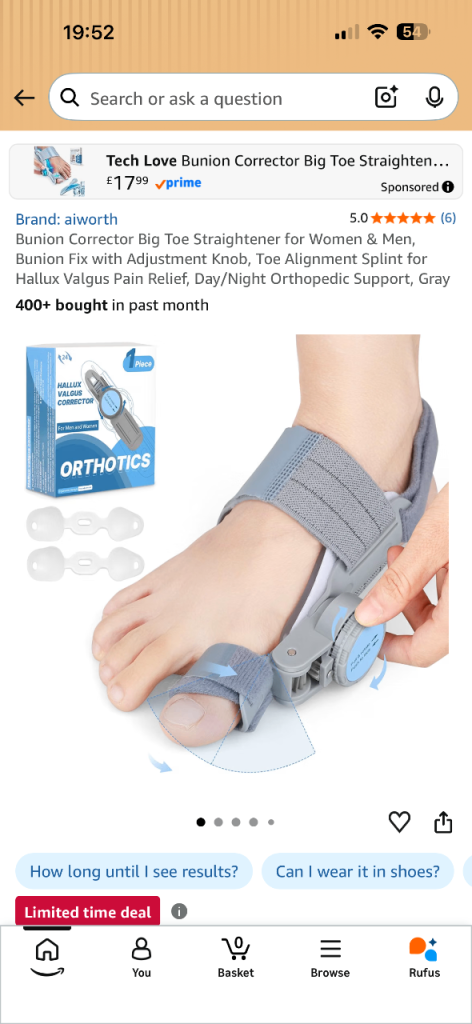 Aiworth Bunion Corrector Big Toe Straightener - New