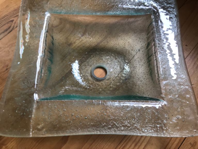 Unique handmade glass basin 
