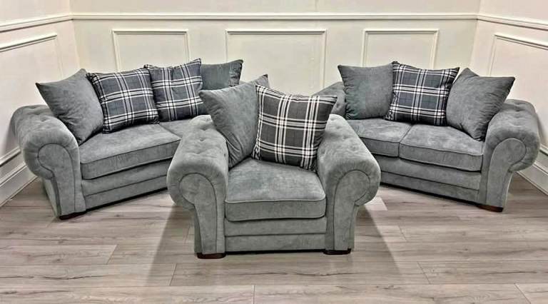 Verona Plush Velvet Sofa Set || 3+2+1 seater sofa & L shape Corner sofa || Free Delivery + COD
