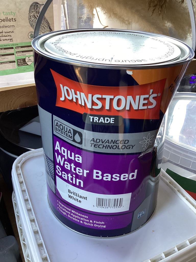 Johnstone's Trade Aqua Water Based Satin Paint - Brilliant White 5L