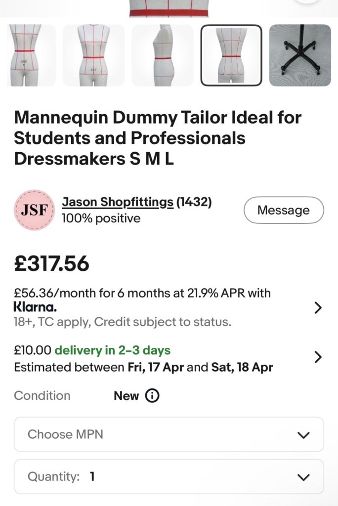 Mannequin Dummy Tailor Ideal for Students and Professionals Dressmakers S M L