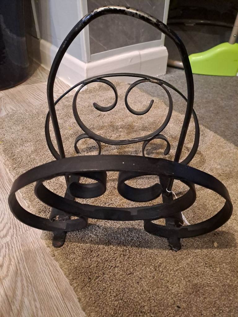Black Wrought Iron Log Holder / Storage Basket