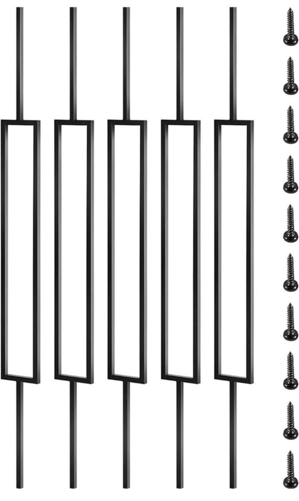 VEVOR Deck Balusters, 10 Pack Metal Deck Spindles, 44"x0.5" Staircase Baluster with Screws