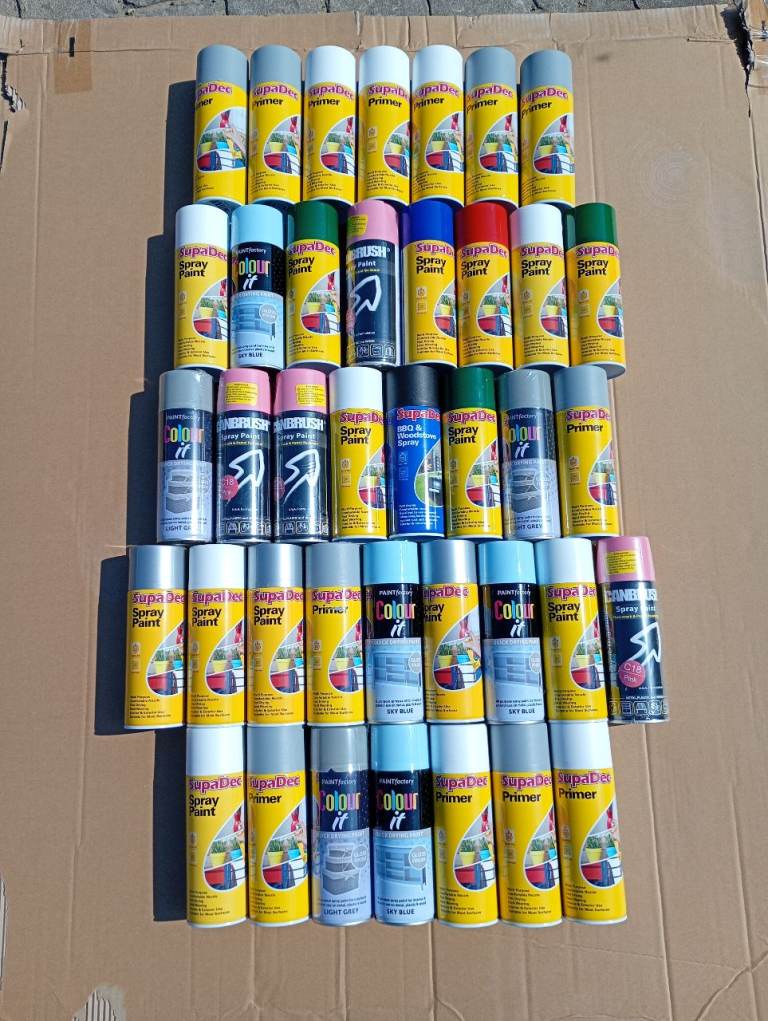 Job lot spray paint and spray primer 
