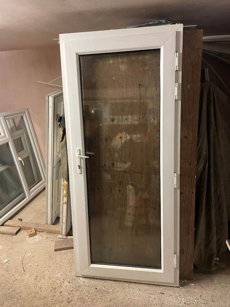 UPVC DOOR 203 x 90 cm - UPVC DOUBLE GLAZED DOOR - CLEAR TOUGHENED GLAZING (REF: DX203)