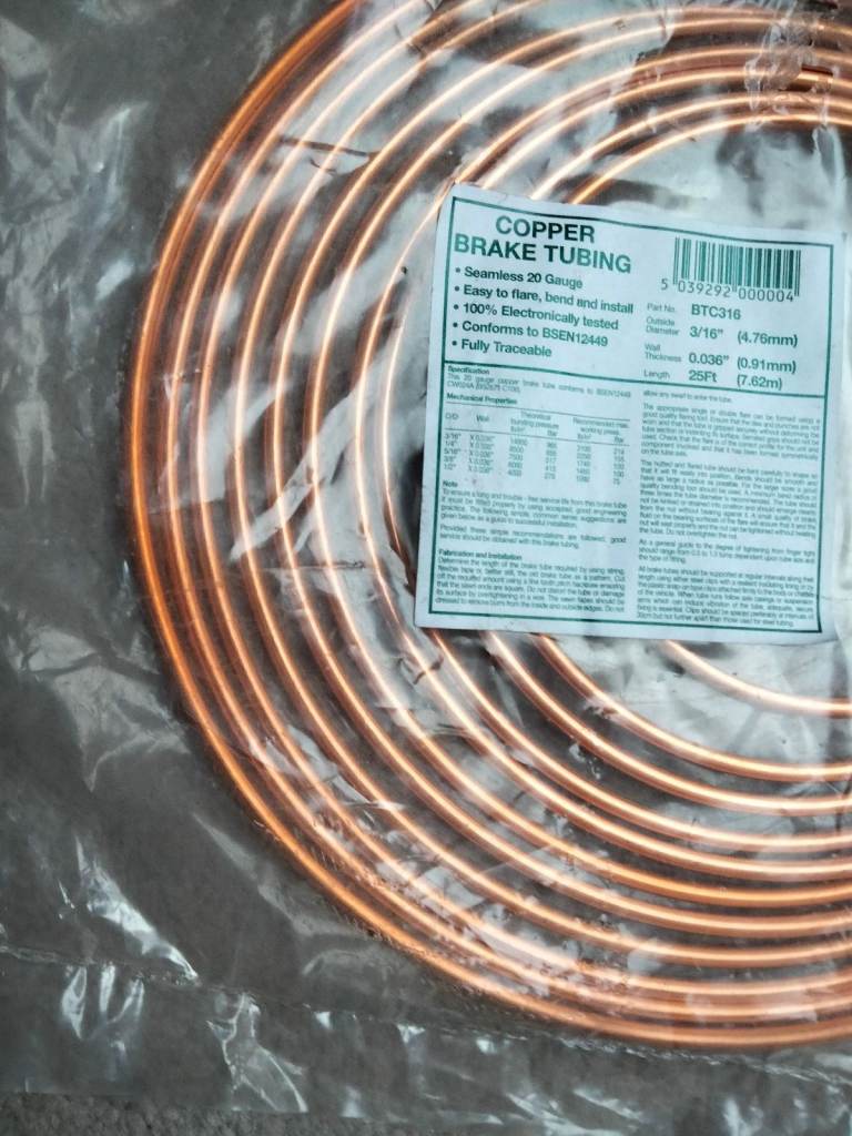 Copper brake pipe 