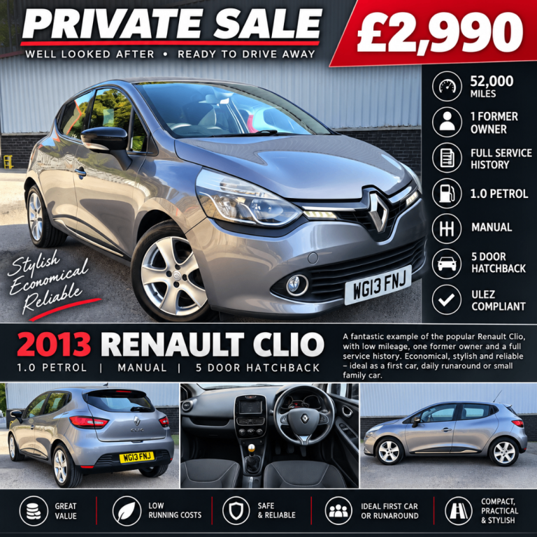 2013 renault clio! Low milage! Full mot! 1 former keeper!