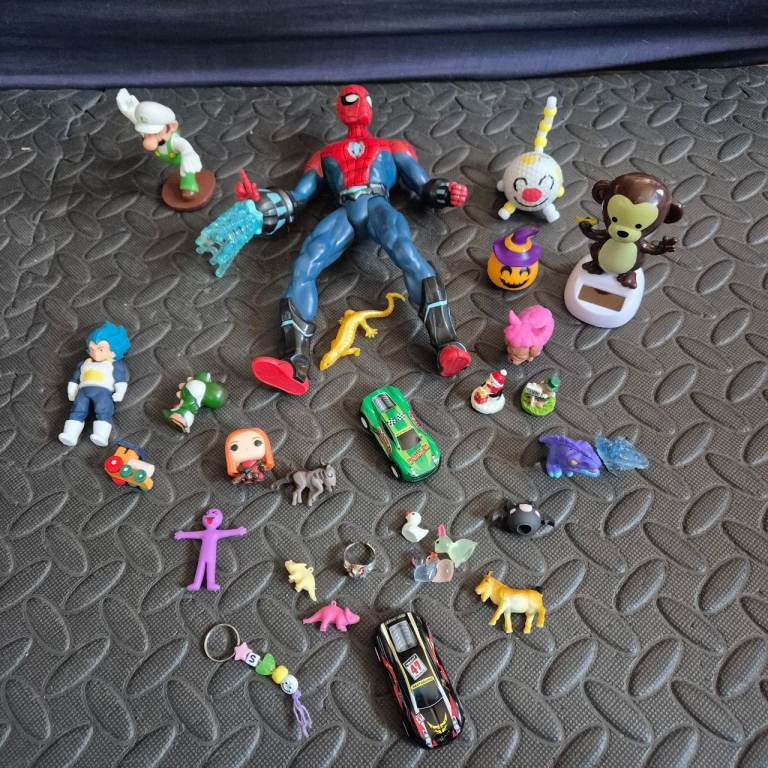 ​Assorted Toy & Collectible Bundle - Spider-Man, Luigi, Vegeta, Cars & More!
