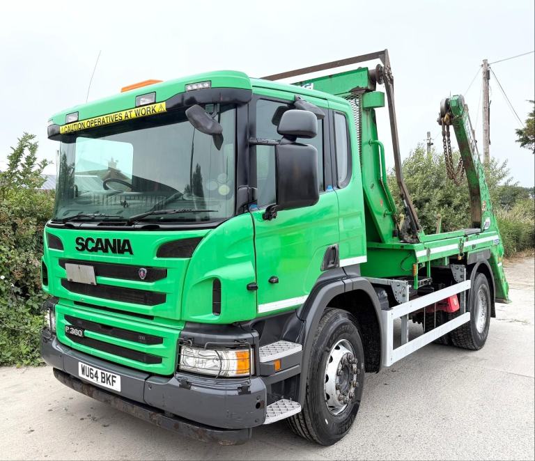 2014 SCANIA P360 BOUGHTON SKIP BODY DRAWBAR HITCH AIR-CON 18TON EURO-6 COMP