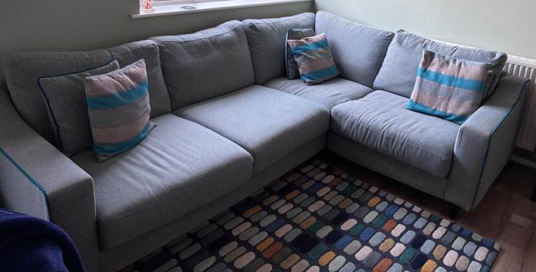 DFS Corner Sofa - Blue/Green