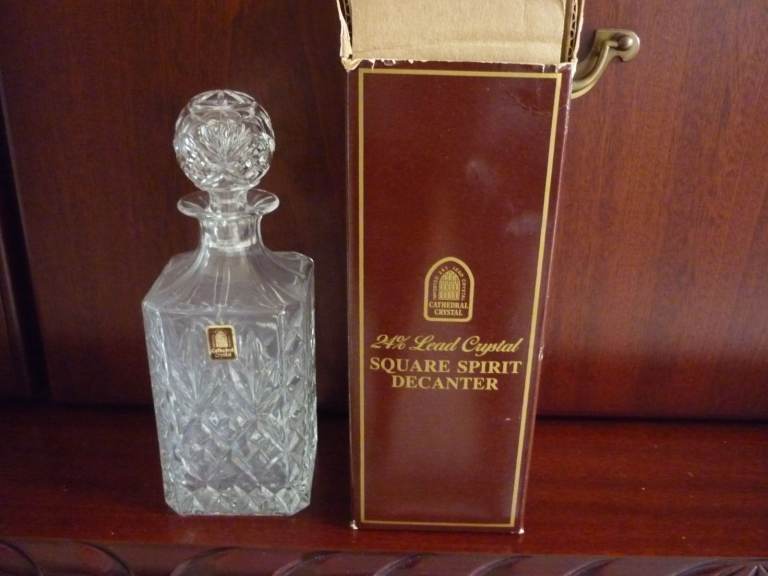 Vintage Cathedral Crystal Square Decanter