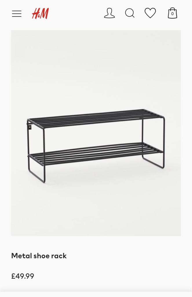 Black metal shelf/ shoe rack H & M 