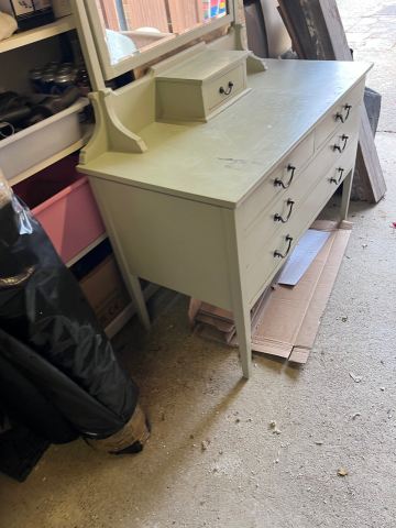 Beautiful shabby chic sage green dressing table | in Epsom, Surrey | Gumtree