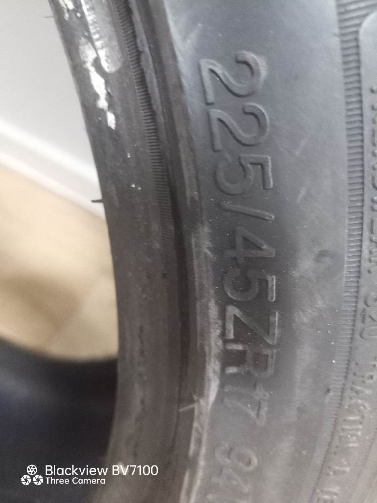 Alloy wheel and tyres.