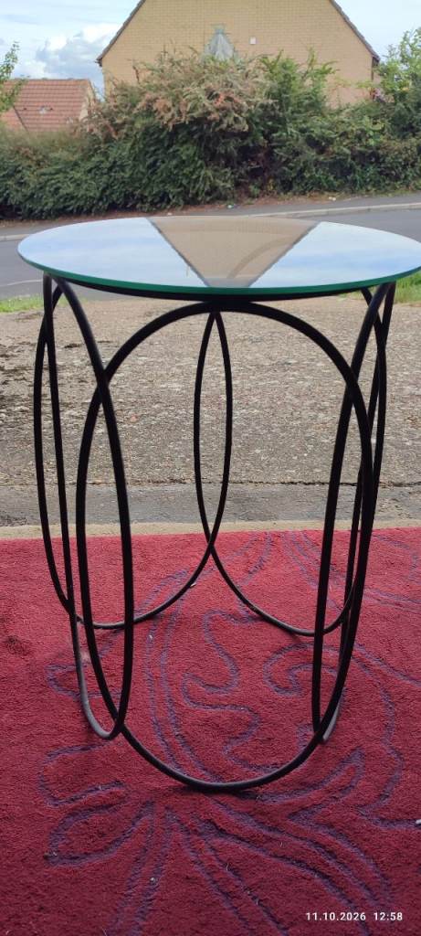 Black Metal & Glass Coffee Table – Good Condition, £10.00 for Sale