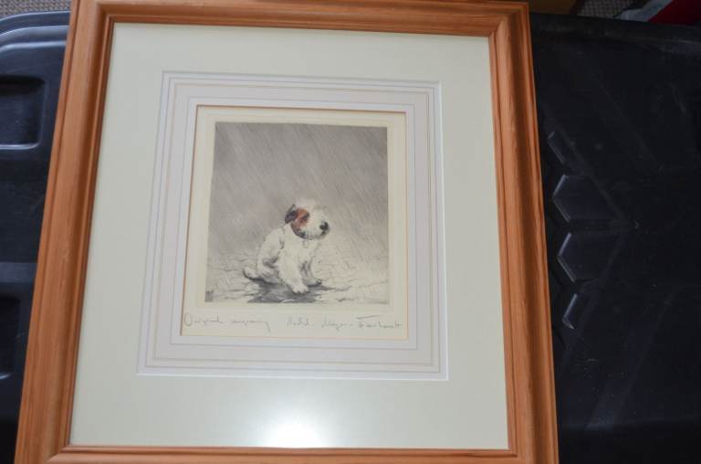 signed ORIGINAL ENGRAVING SCOTTIE DOG 