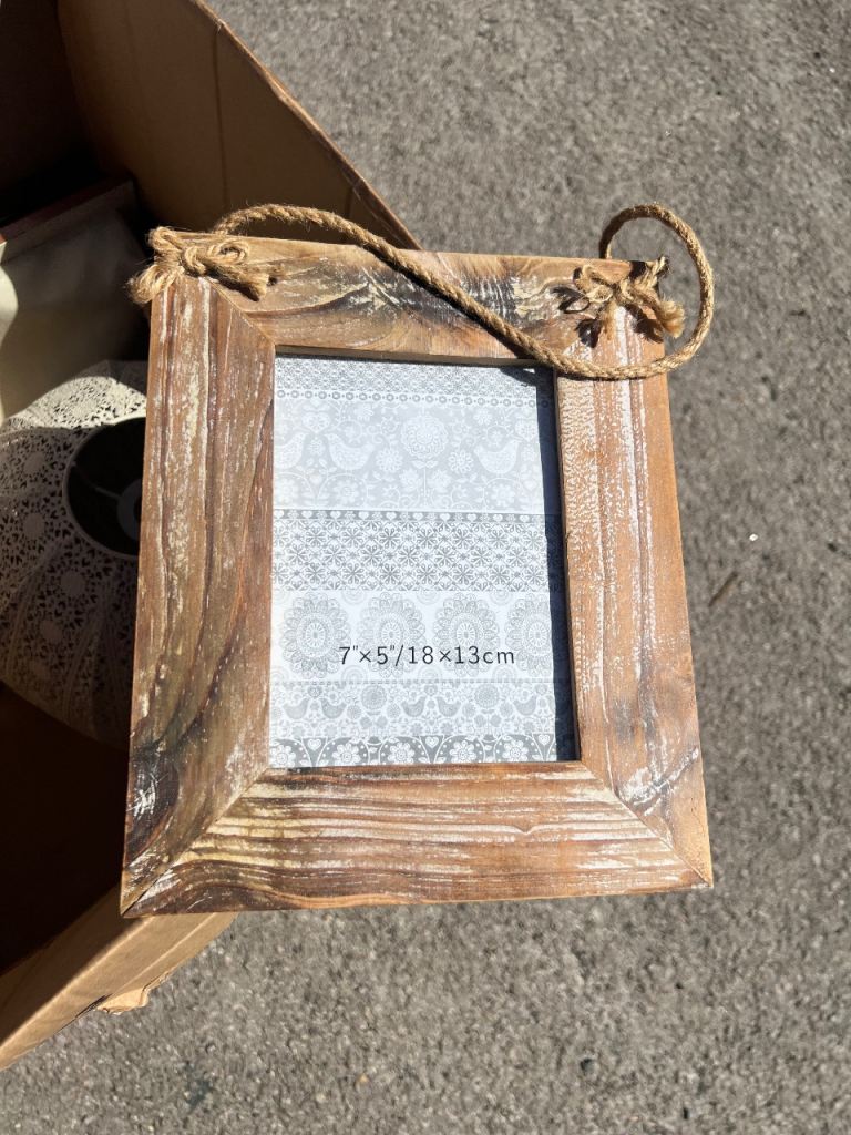Rustic Wooden Photo Frame with Rope Detail