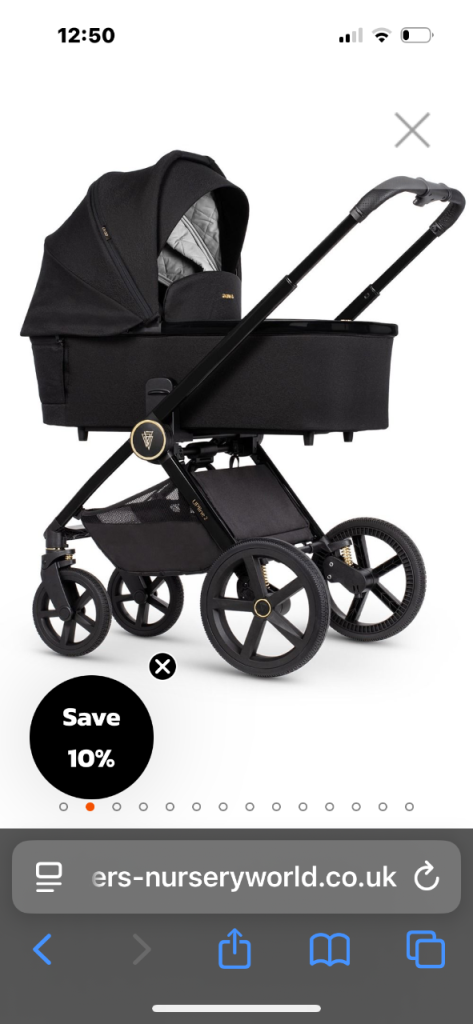 Black and gold venicci pram 