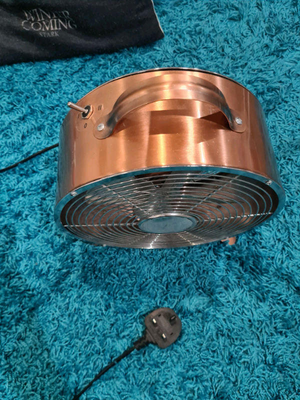 Copper Effect Clock Fan, retro