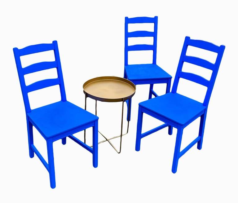Electric blue dining chairs