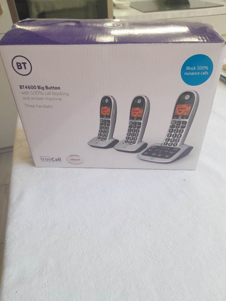 Set of 3 cordless BT 4600 Big Button phones