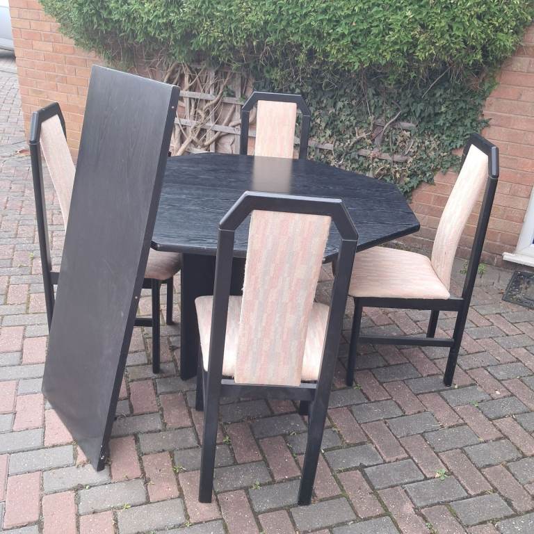 image for Mid Century Danish dining table( extendable) and 4 chairs