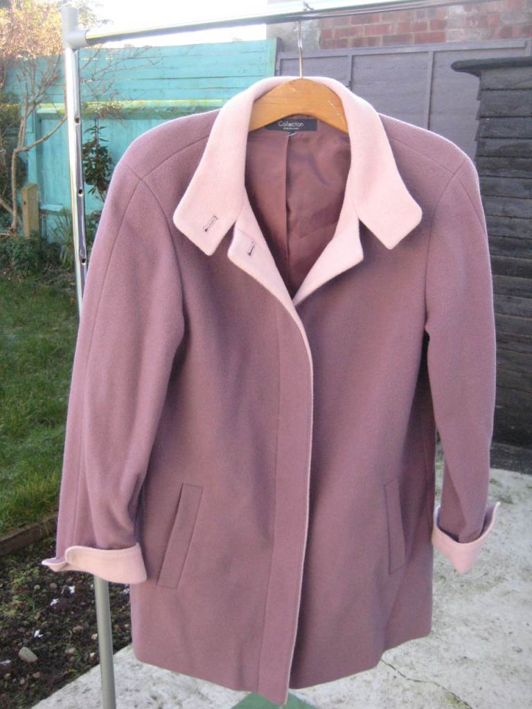 New Debenhams Collection Size 12 Pink Woollen Coat for £20.00 