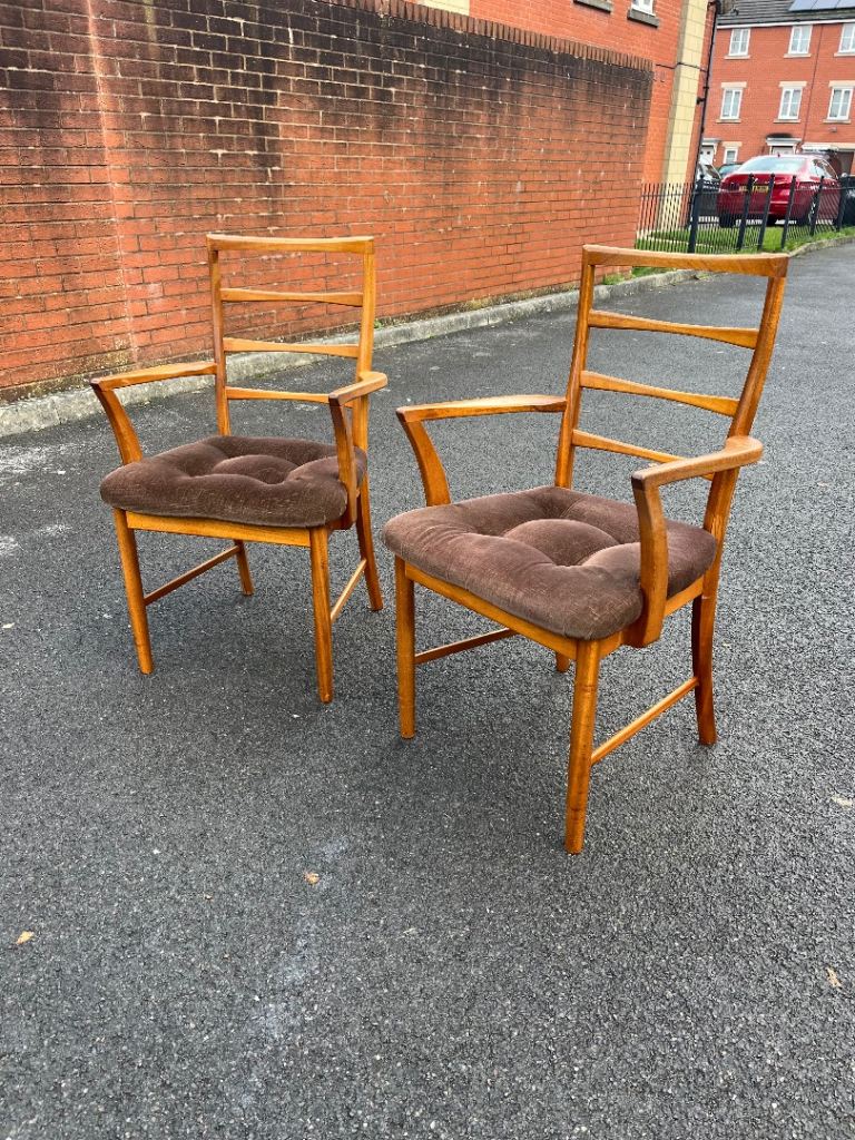 Pair of Macintosh carver dining chairs (delivery available)