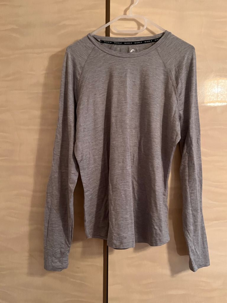 Women's Grey Long-Sleeve Activewear Top Size 18