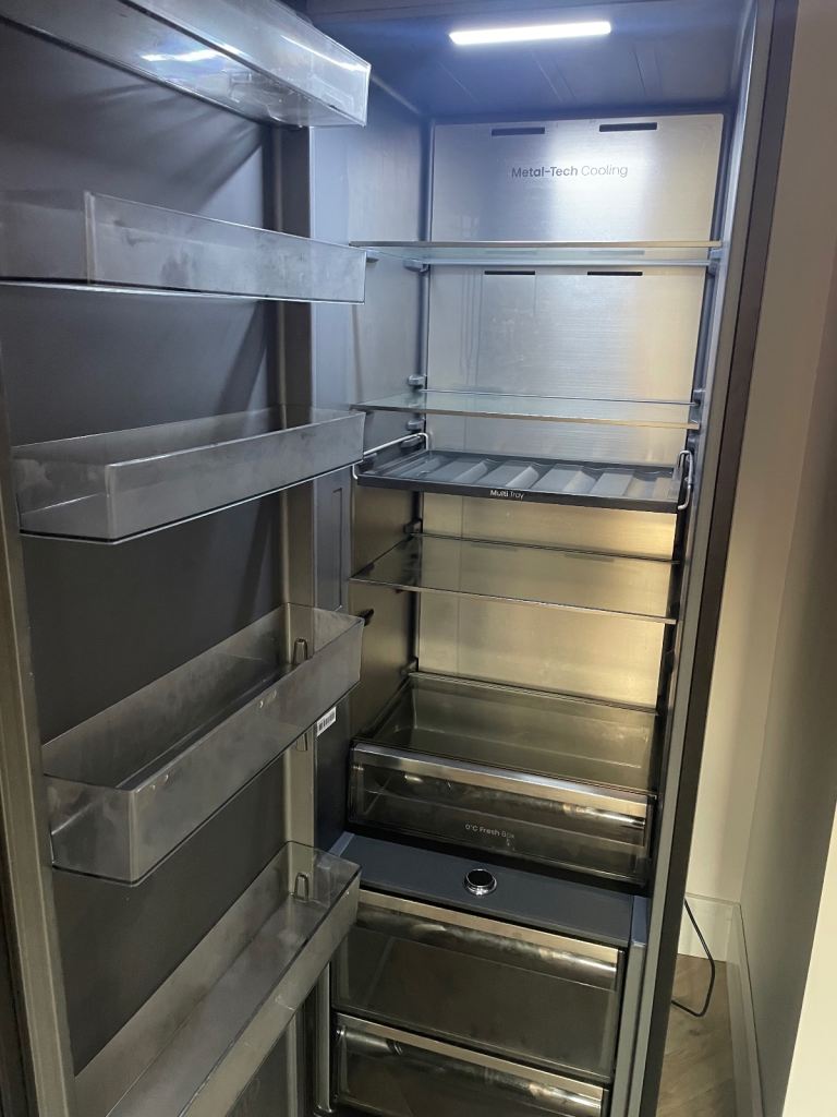 Hisense  Black Steel Tall Upright Larder Fridge  