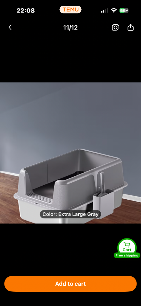 XL cat litter tray 