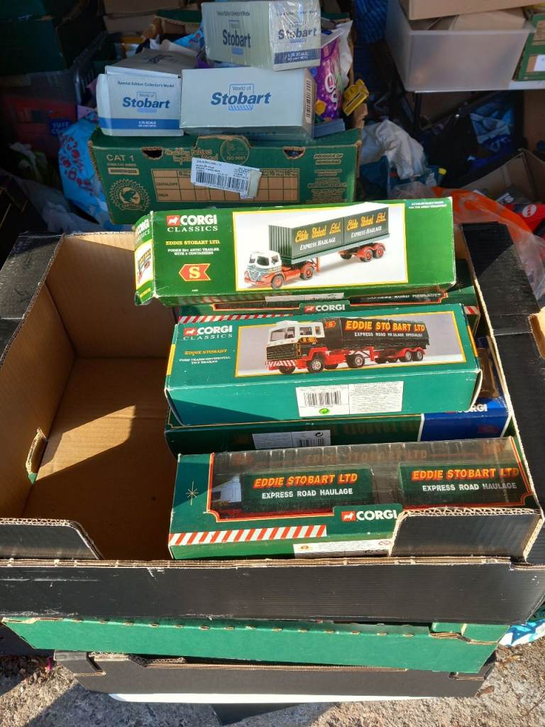 Corgi stobart lorrys & forklift all boxed