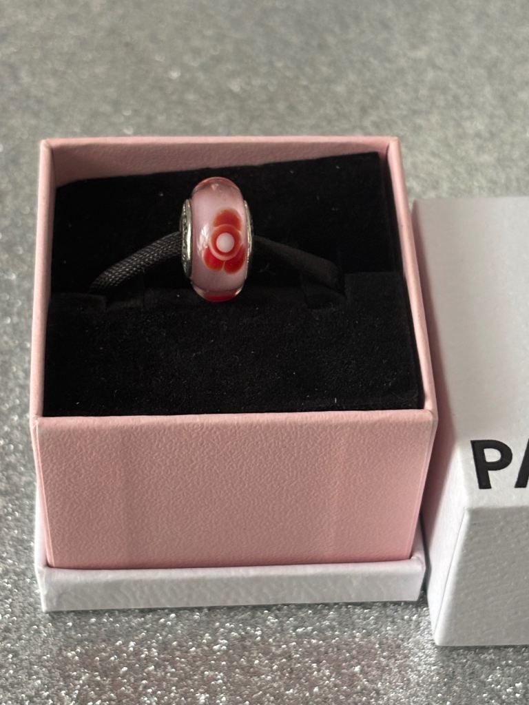 Genuine Pandora Flowers For You Pink & Red Glass Murano Charm S925 ALE💕