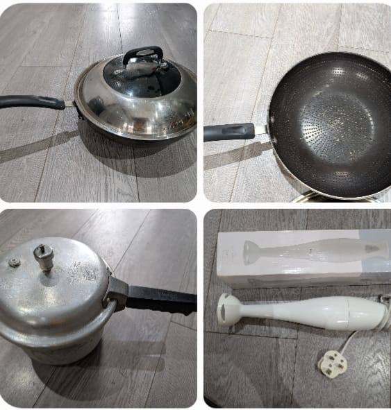 Kitchen Bundle - IKEA Pots, 5 litre Pressure Cooker, Wok with lid, Tesco Hand Blender & Glass bottle