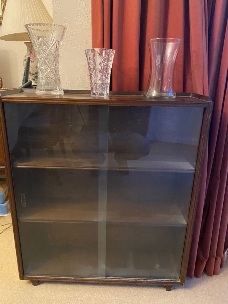Glass fronted wooden cabinet 