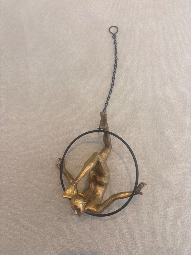 Acrobat on Ring Hanging Decoration – Gold Metal