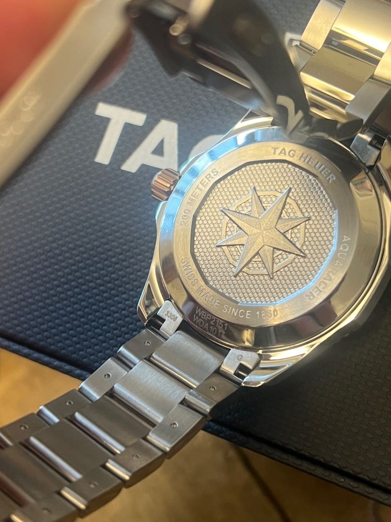 TAG Heuer men’s watch 40mm Aquaracer gold bezel WBP2151